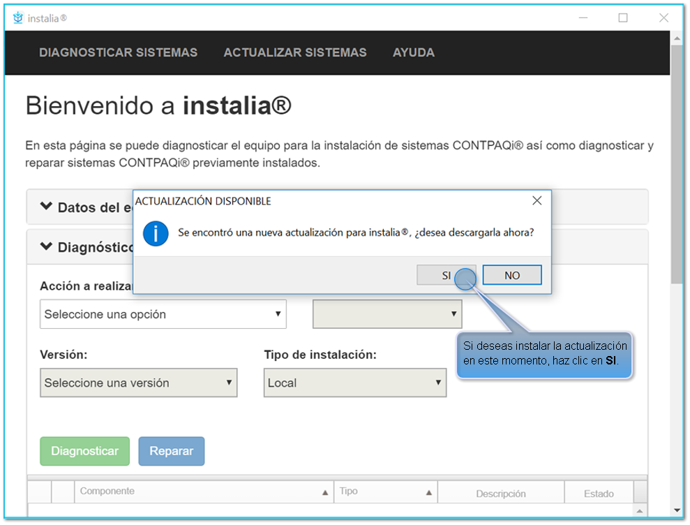 Actualizaciones de la aplicación instalia®