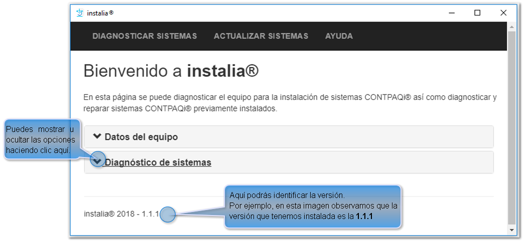 Identificar la versión de instalia®