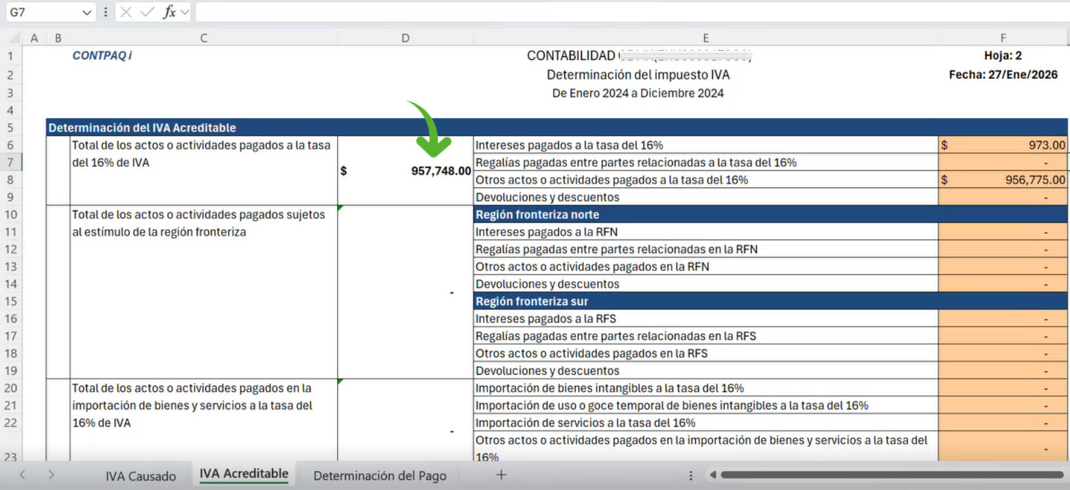 Declaración R21 Concepto de IVA en Excel®