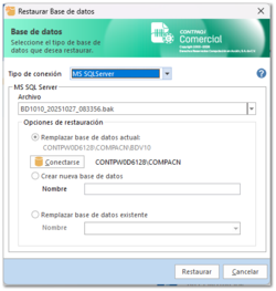 Restaurar base de datos