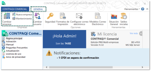 Empresas pestaña General