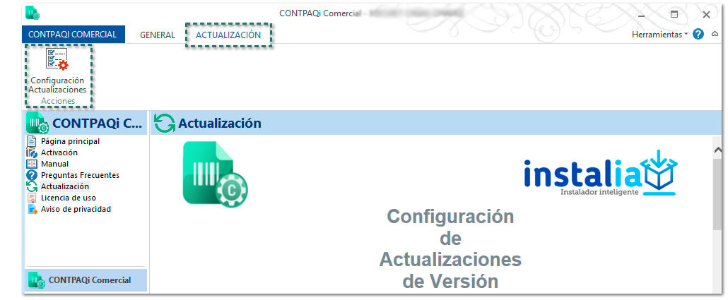 Configuración actualizaciones