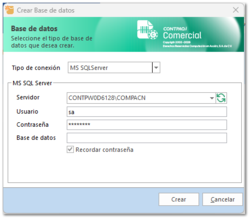 Crear base de datos