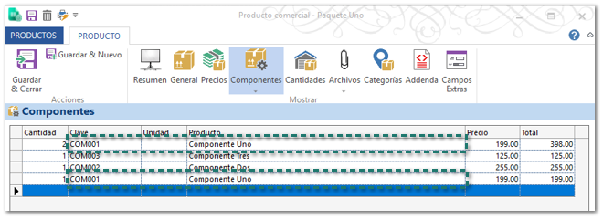 Componentes - clave correcta